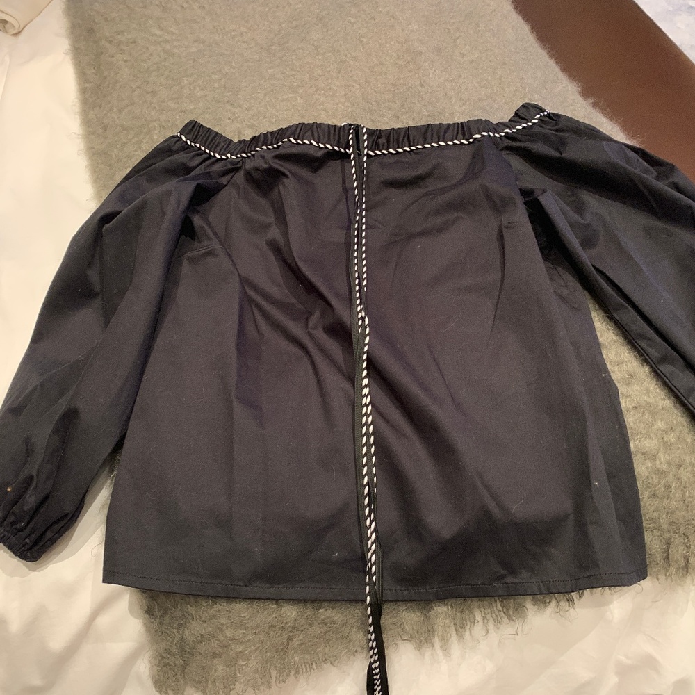 Alexie Black Cotton off should blouse